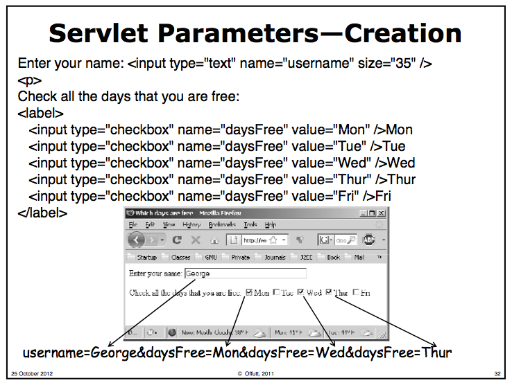 Image: Servlet parameter example